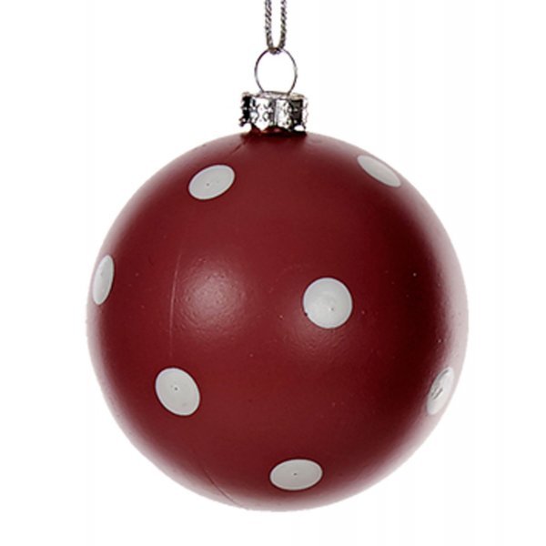 Χριστουγεννιάτικη Μπάλα Κόκκινη Πουά (8cm)
